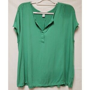 Nine West Women’s Kelly Green Short Sleeve Blouse XL NWOT Summer Work Casual Top